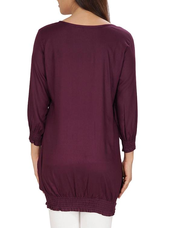 purple solid rayon tunic - 10170603 - Standard Image - 2