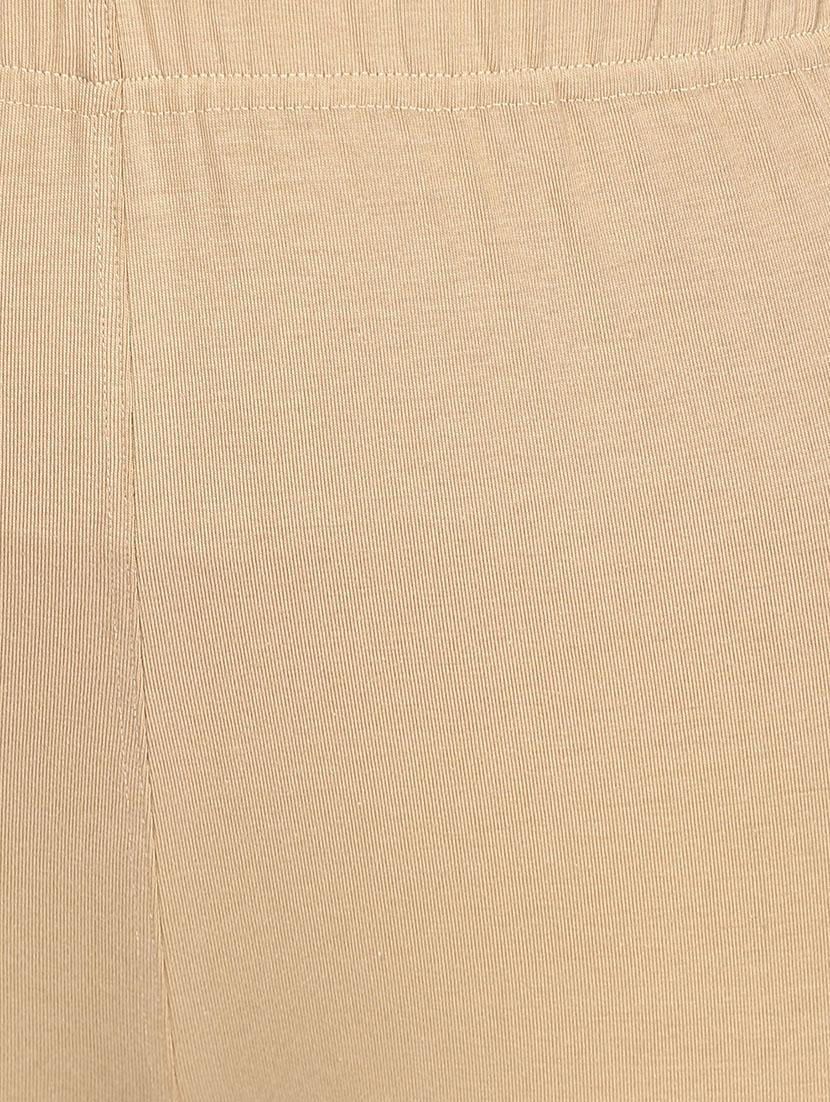 beige solid ankle length legging - 10823562 - Standard Image - 3