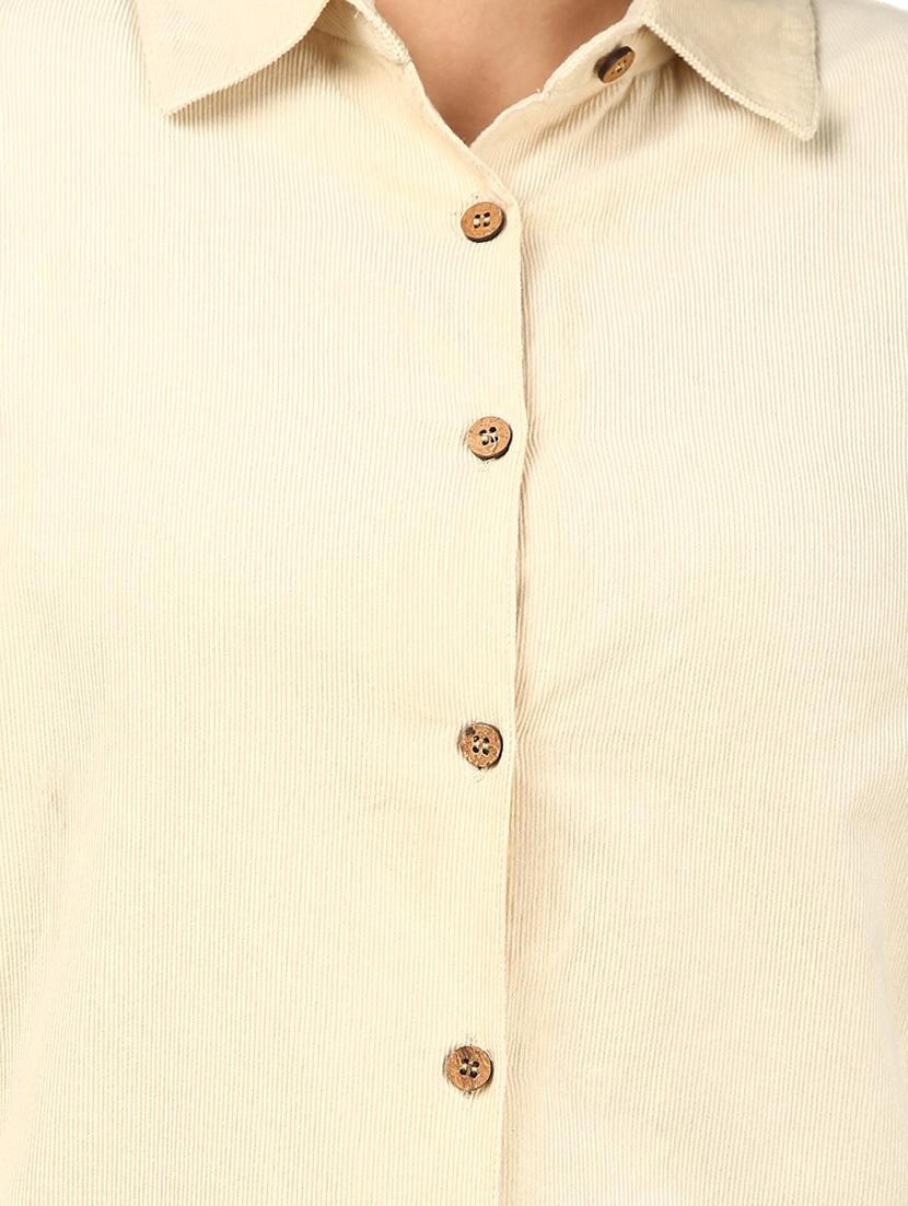 beige cotton regular shirt - 12496900 - Standard Image - 3
