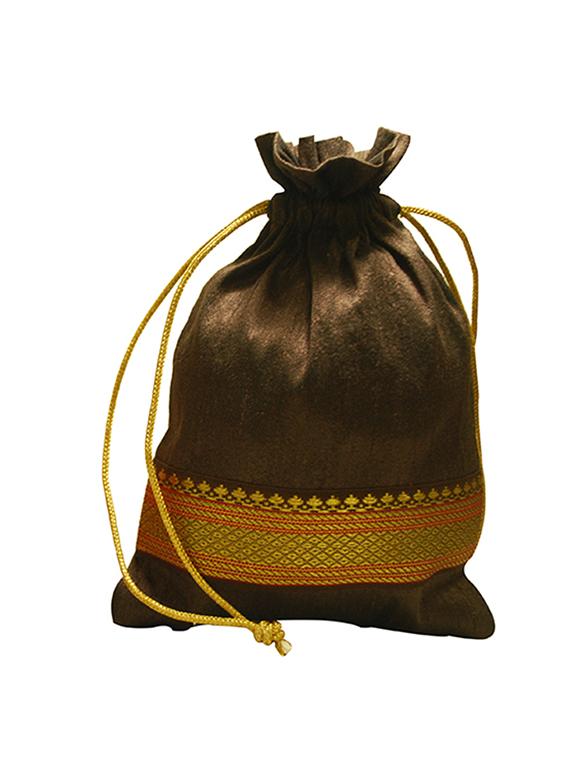 orange silk potli - 13679903 - Standard Image - 7