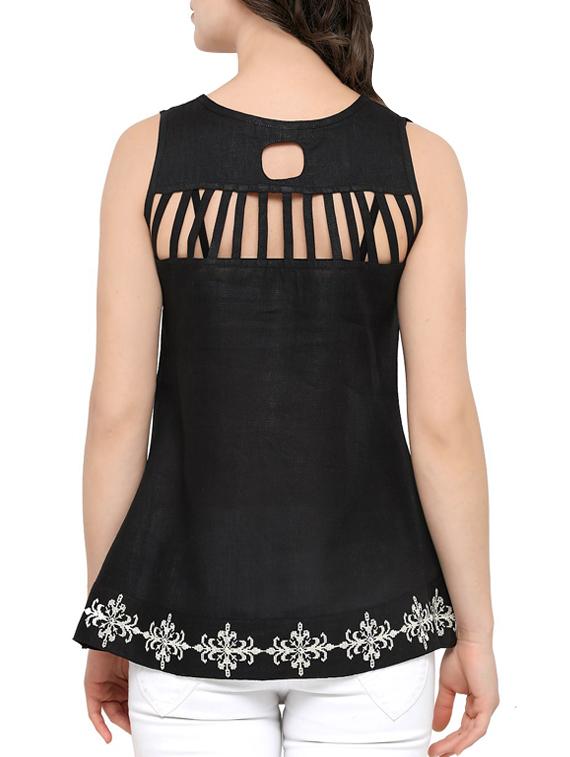 women's tank top round neck top - 13931808 - Standard Image - 2