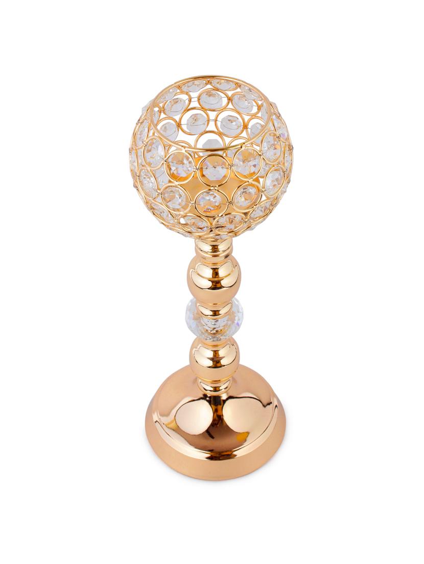 crystal tealight pillar candle stand showpiece - 14182831 - Zoom Image - 2