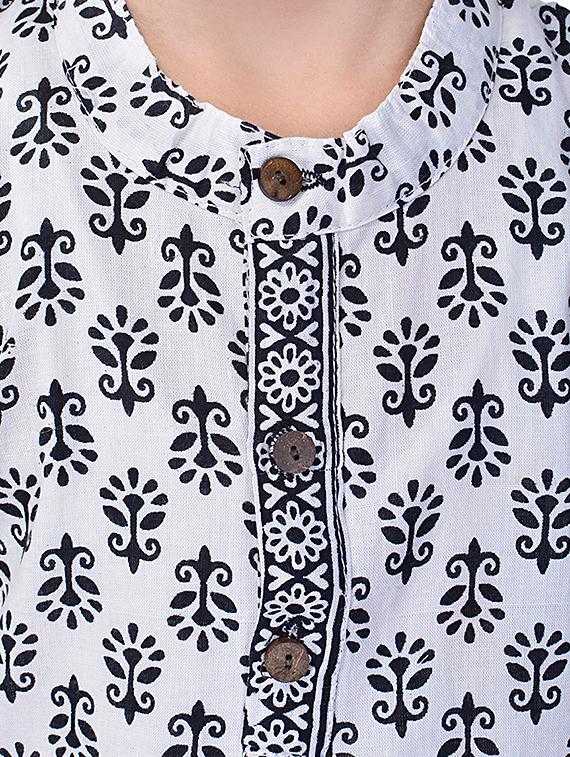 white cotton kurta set - 14428929 - Standard Image - 4