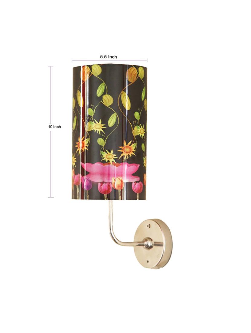 handmade plastic with colored sheet crafted floral sceneted wall sconce lamp - 14597395 - Standard Image - 2