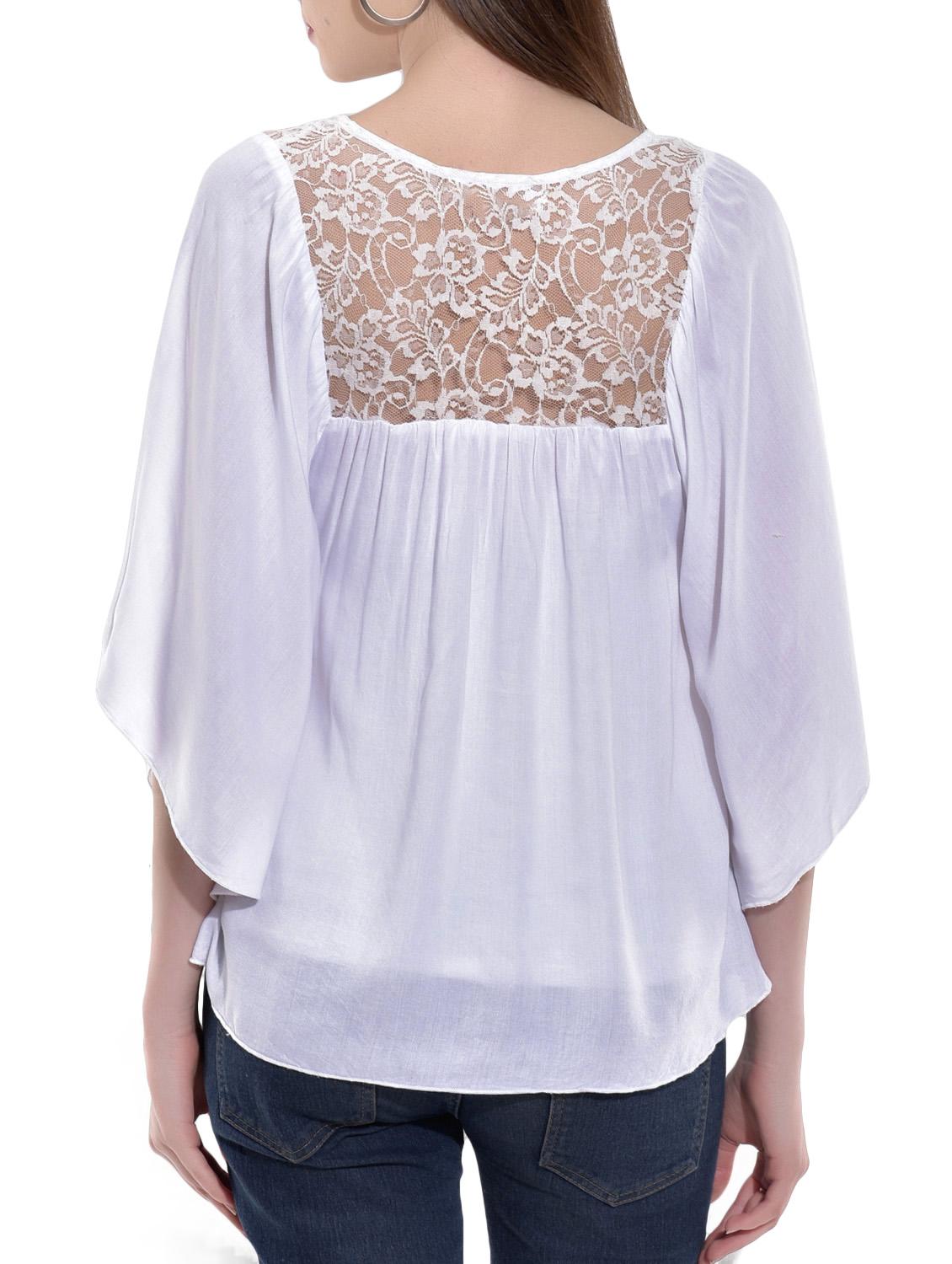 women's a line tie-up neck top - 14719844 - Zoom Image - 2