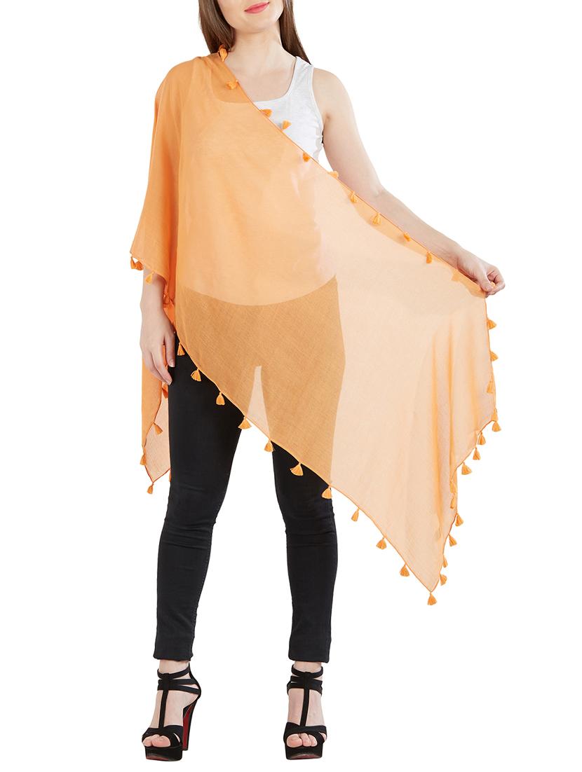 tassel detail solid stole - 14899649 - Standard Image - 2