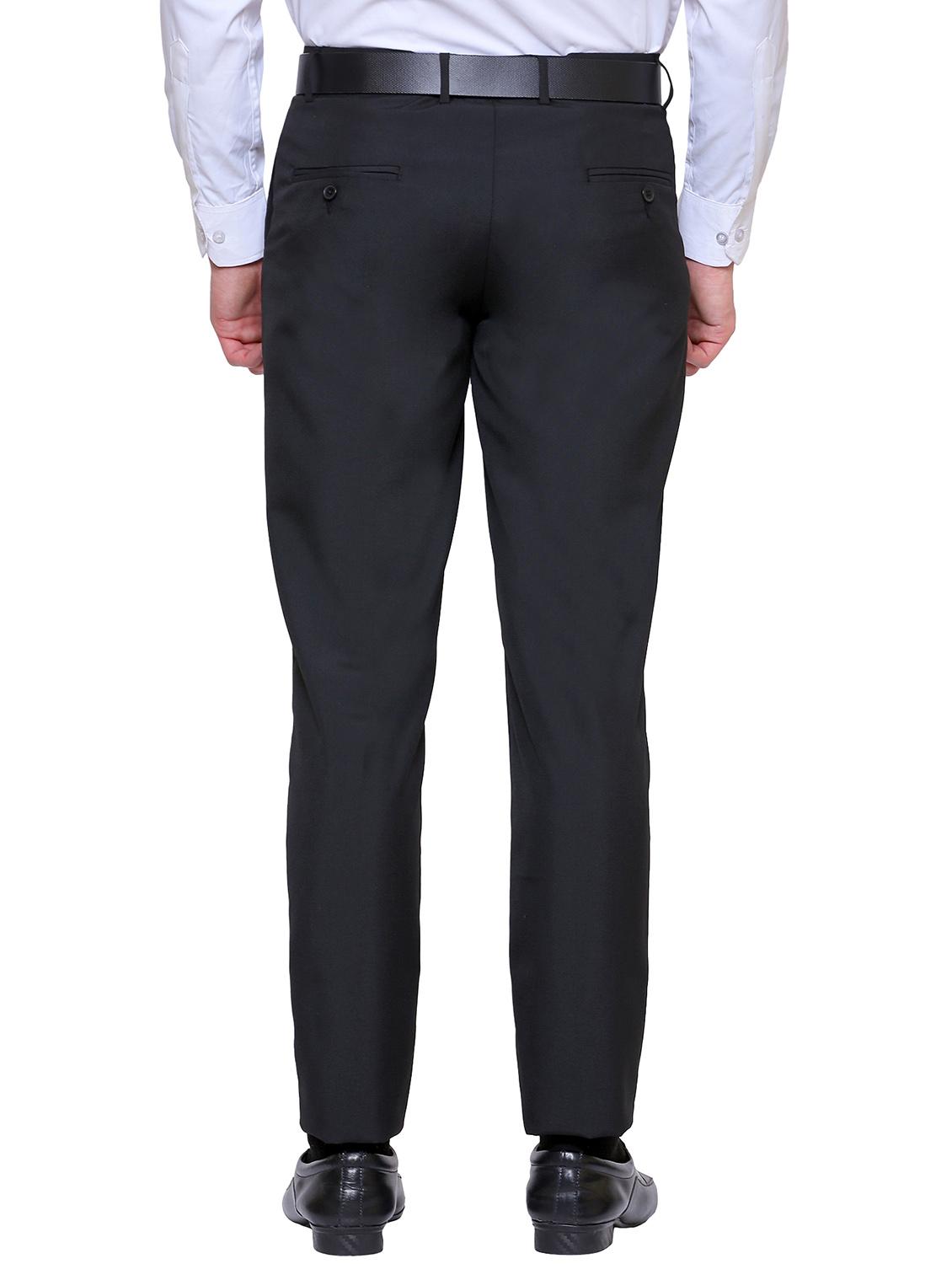 black polyester blend flat front formal trouser - 14947556 - Standard Image - 2