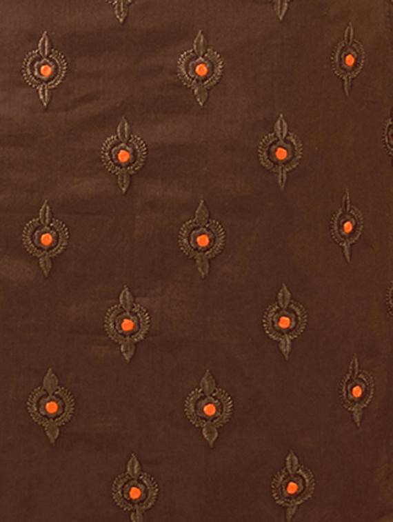 brown embroidered unstitched churidaar suit - 15153130 - Standard Image - 2