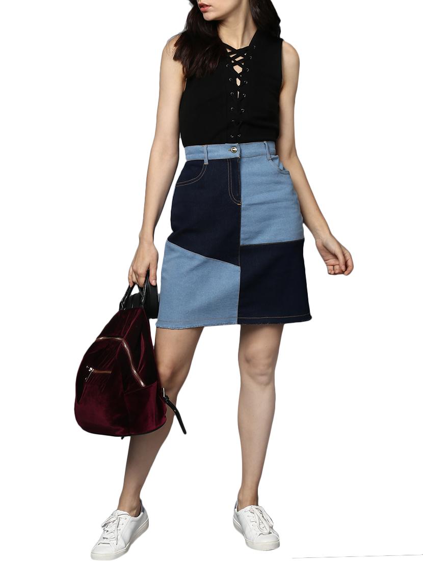 blue denim skirt - 15191786 - Standard Image - 3