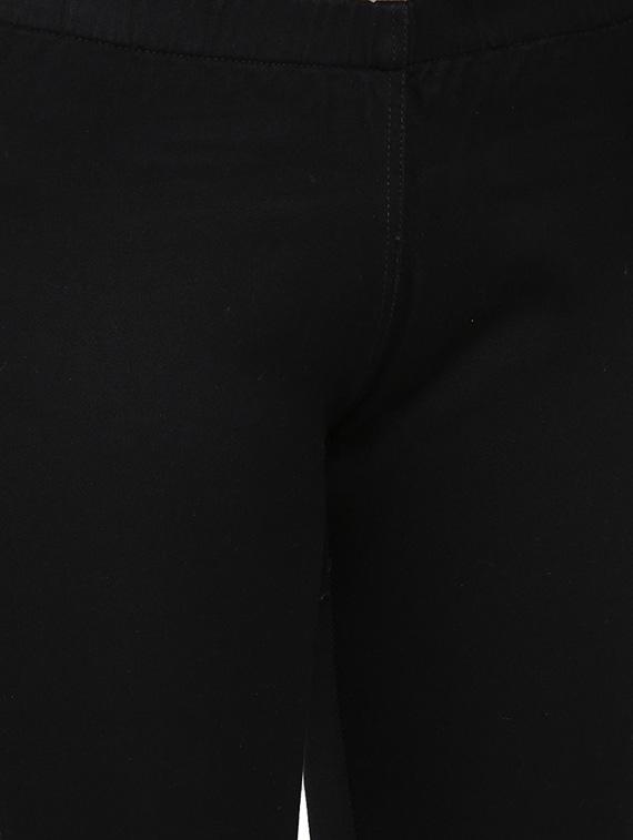 black solid cotton jeggings - 15227588 - Standard Image - 4