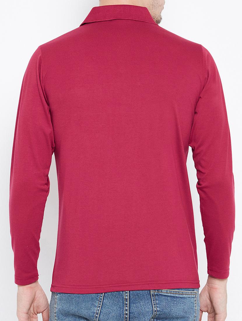 men pink solid regular fit polo t-shirt - 15230742 - Standard Image - 2