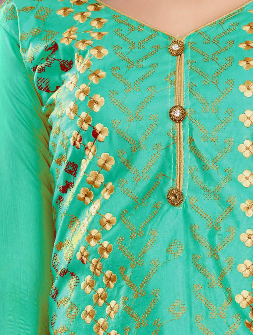 embroidered unstitched churidaar suit - 15585763 - Standard Image - 2