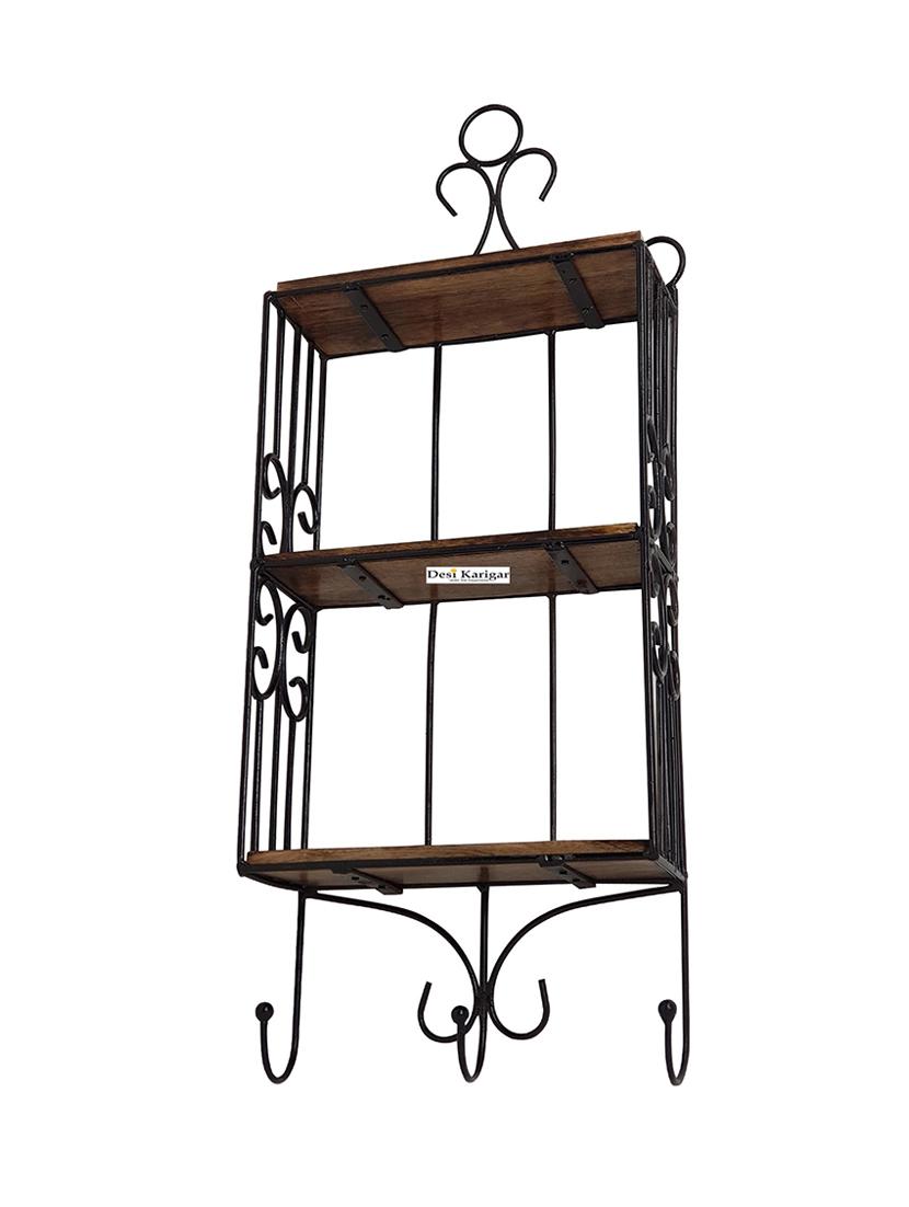 home decor 3 shelf book/ kitchen rack with cloth/cup hanger - 15833653 - Zoom Image - 3