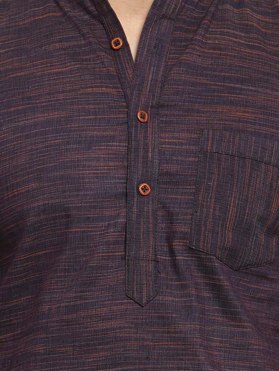 purple cotton long kurta - 15848947 - Zoom Image - 4