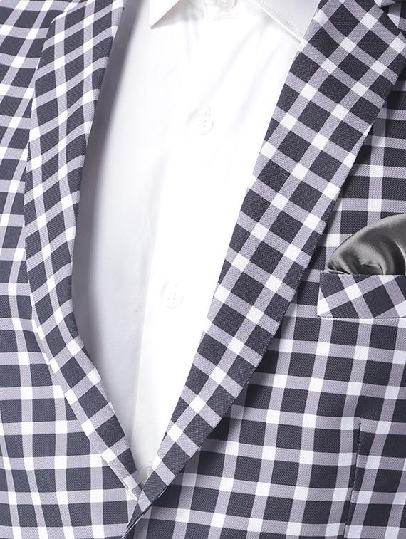 blue polyester single breasted casual blazer - 15867784 - Zoom Image - 4