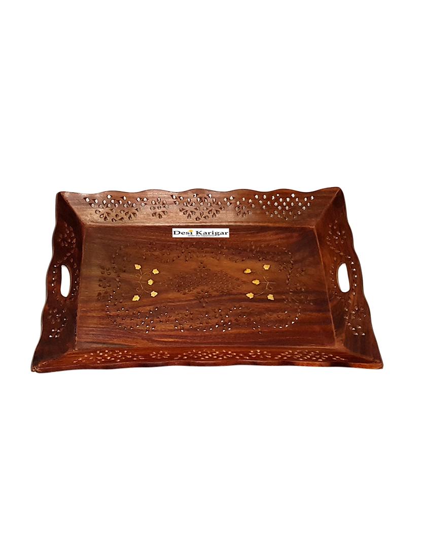 wooden serving tray set of 2 - 15887816 - Standard Image - 2
