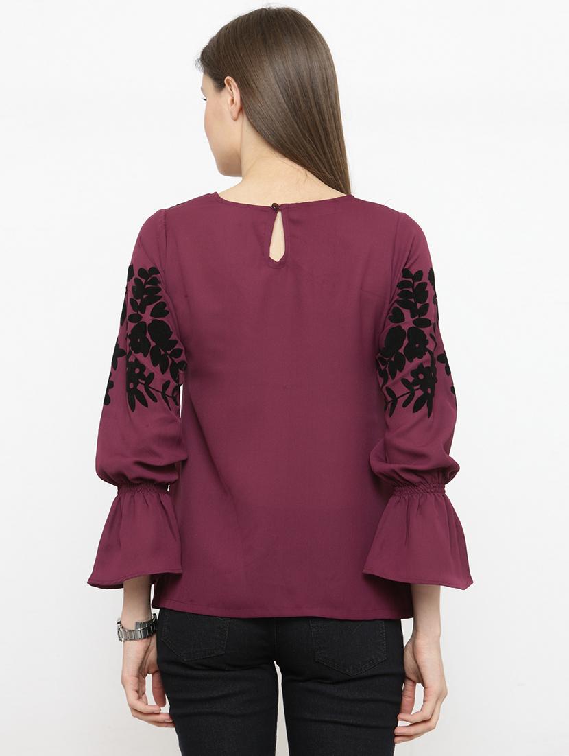 women's floral round neck top - 16030476 - Standard Image - 2