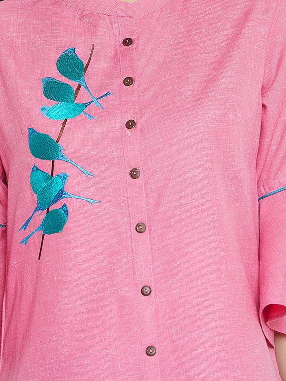 embroidered pastel kurta pant set - 16331198 - Standard Image - 3