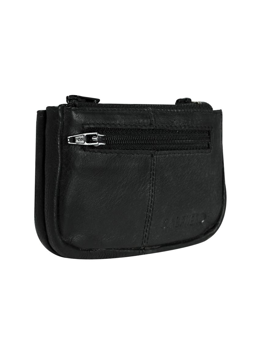 black leather regular pouch - 16494467 - Standard Image - 3