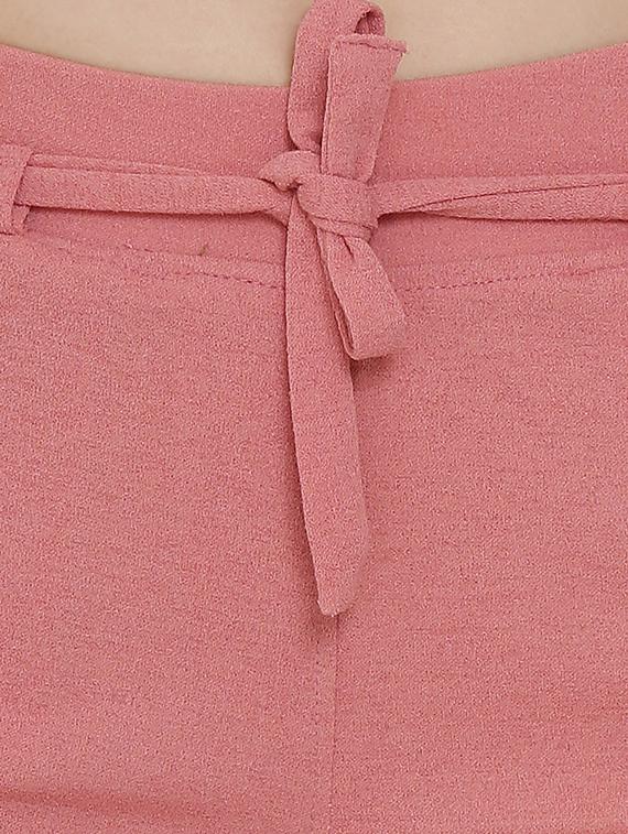 contrast taped tie up waist trouser - 16536402 - Standard Image - 4