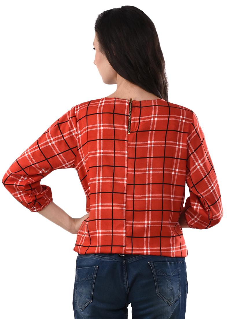 women's blouson round neck top - 16555496 - Standard Image - 2
