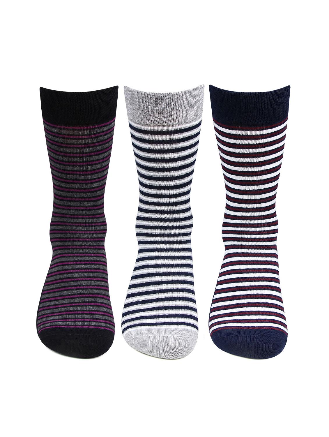 men pack of 3 striped above ankle length socks - 16582153 - Zoom Image - 2