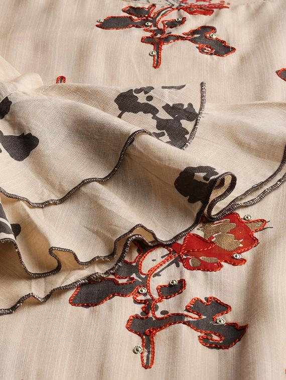 floral printed straight kurta - 16602827 - Zoom Image - 3
