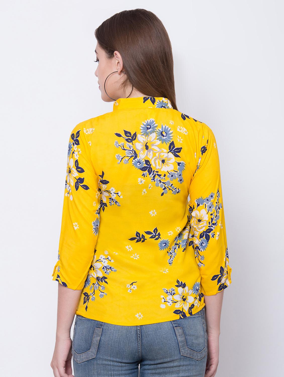 women's straight mandarin neck top - 16649560 - Standard Image - 3