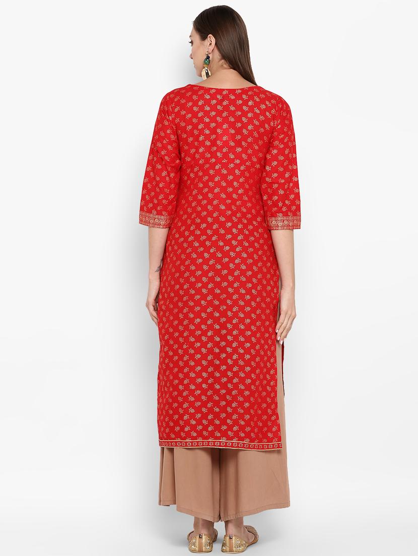 women's straight kurta - 16665906 - Standard Image - 2