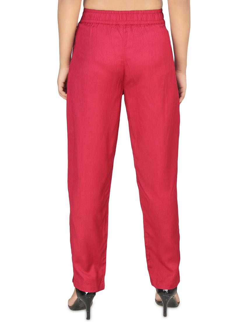 women solid flat front cigarette pants - 16774474 - Standard Image - 2