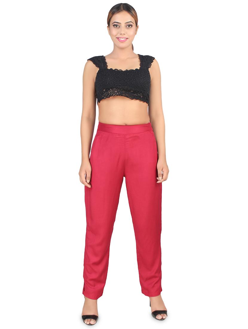 women solid flat front cigarette pants - 16774474 - Zoom Image - 3