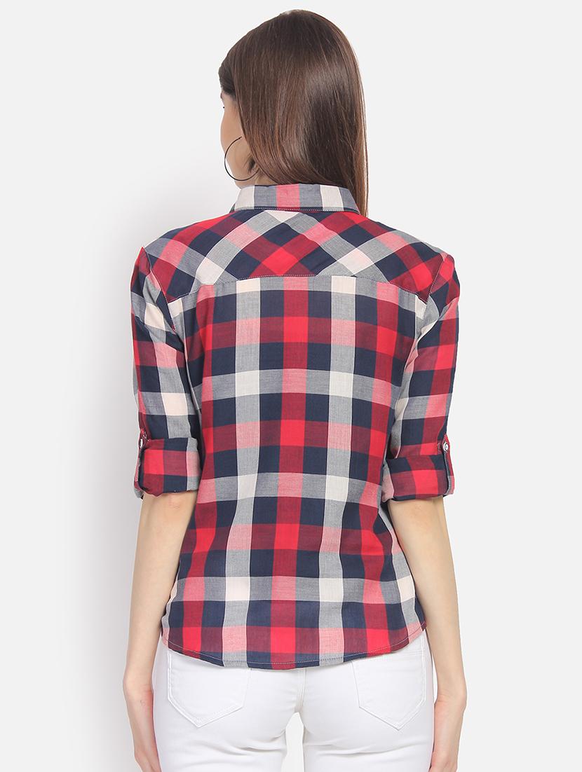 turn up sleeves checkered shirt - 16918079 - Standard Image - 2