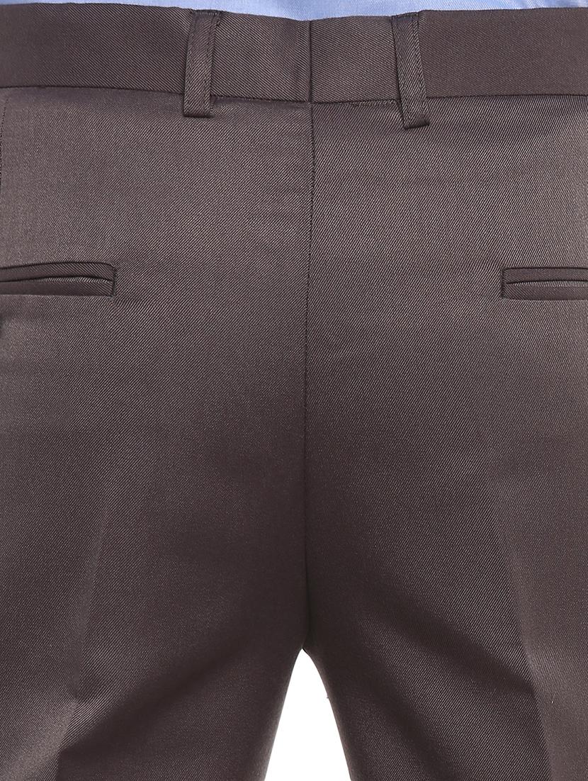 grey solid flat front formal trouser - 16919888 - Zoom Image - 4