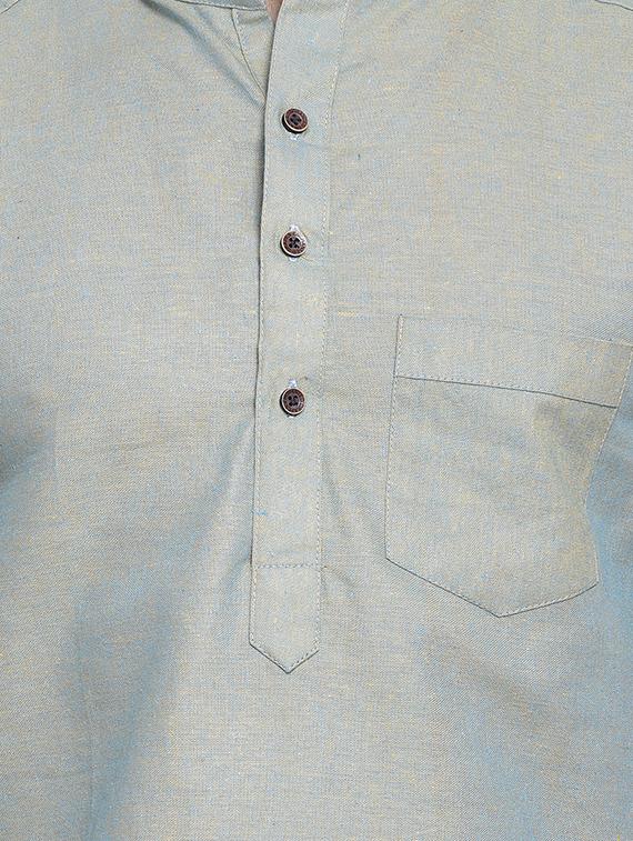 grey solid short kurta - 16935131 - Standard Image - 4