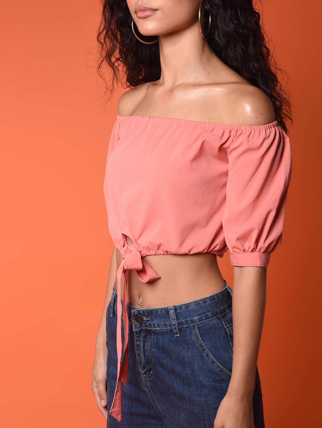 women's crop off shoulder top - 16936293 - Standard Image - 4