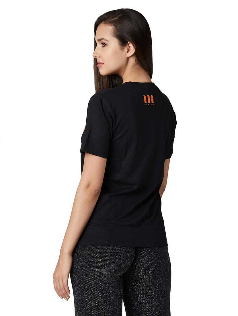 women's chest print crew neck t-shirt - 17089344 - Zoom Image - 2