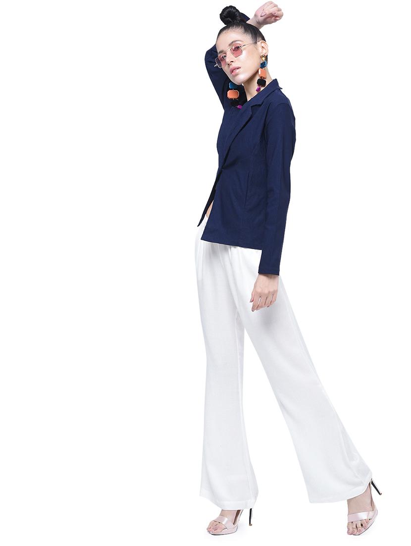 lapel neck single button blazer - 17125951 - Standard Image - 2