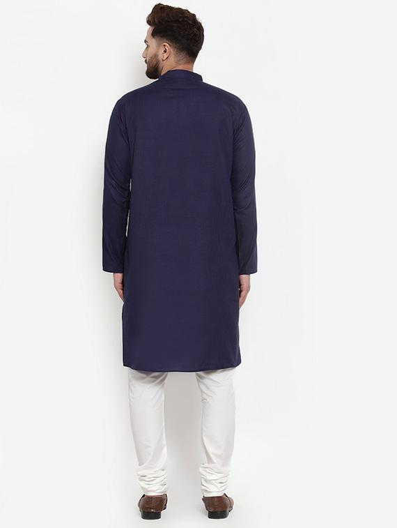 men solid kurta churidar ethnic wear - 17160912 - Standard Image - 2