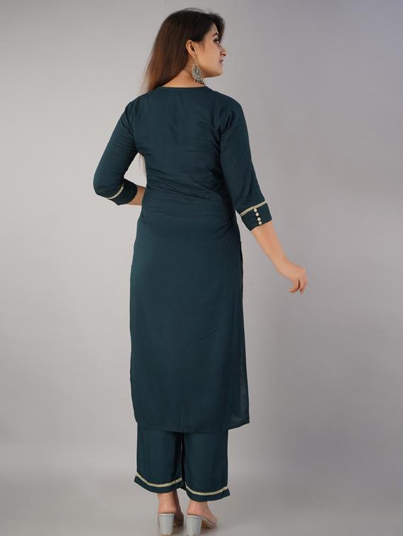 embroidered kurta palazzo set - 17218564 - Zoom Image - 2