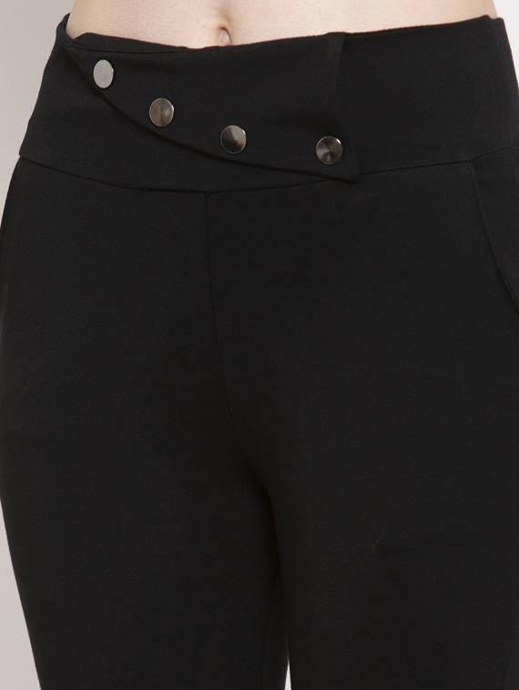 high rise button detail jeggings - 17220225 - Standard Image - 4
