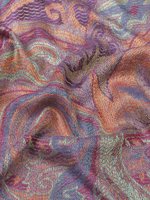 multi colored silk blend stole - 17229361 - Standard Image - 5
