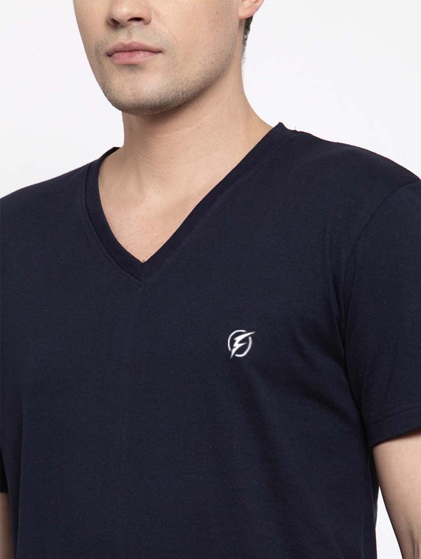 navy blue solid t-shirt - 17264548 - Standard Image - 5