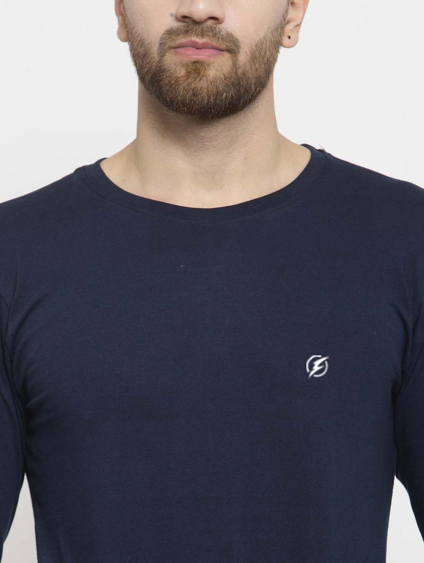 navy blue solid t-shirt - 17264584 - Zoom Image - 5