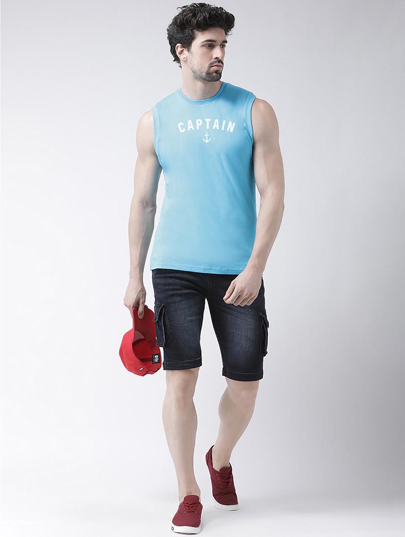 light blue chest print t-shirt - 17267475 - Standard Image - 3