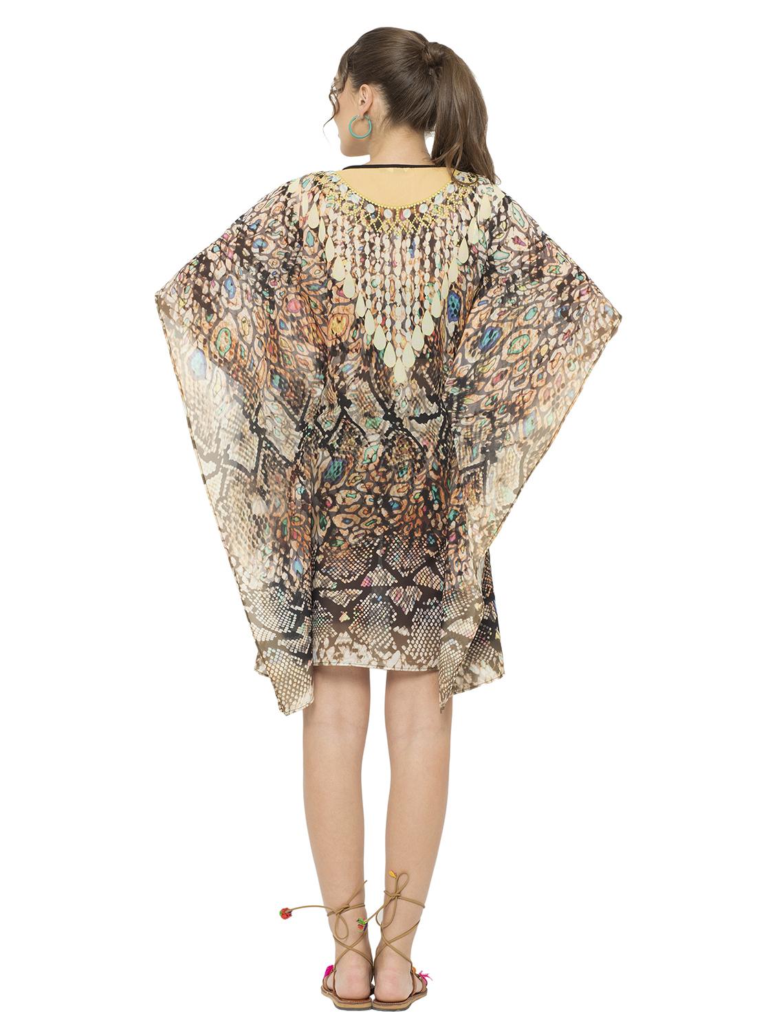 v neck printed kaftan - 17272588 - Standard Image - 2