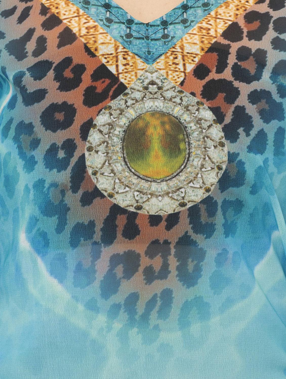 v neck printed kaftan - 17272590 - Zoom Image - 3