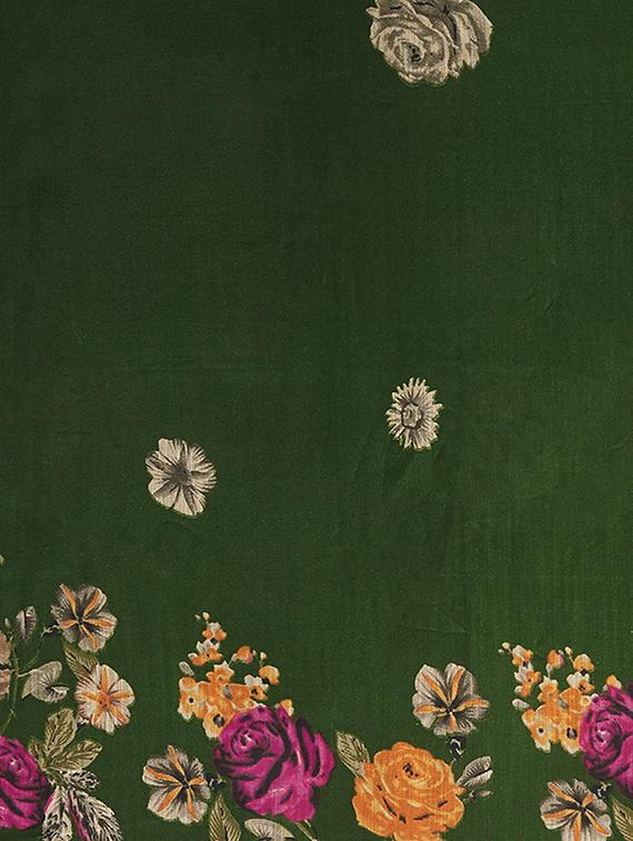 women's floral green colored saree with blouse - 17299438 - Zoom Image - 3