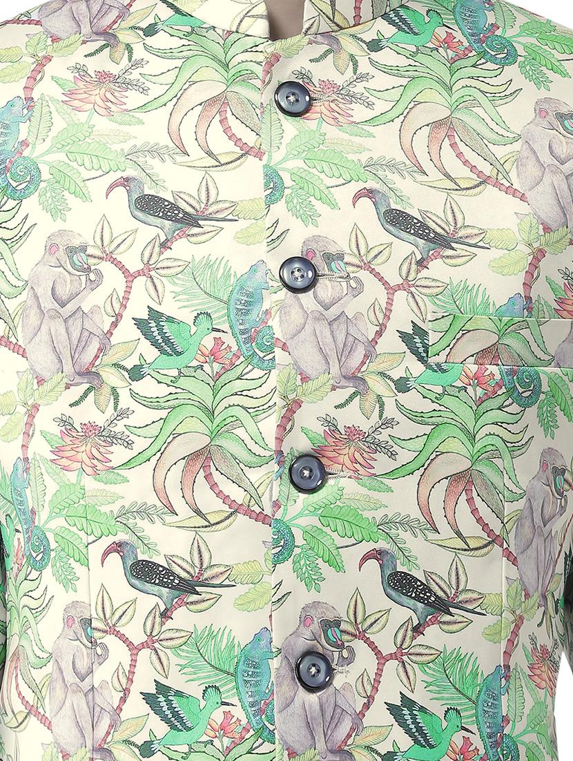 multi colored floral print casual blazer - 17351571 - Standard Image - 4