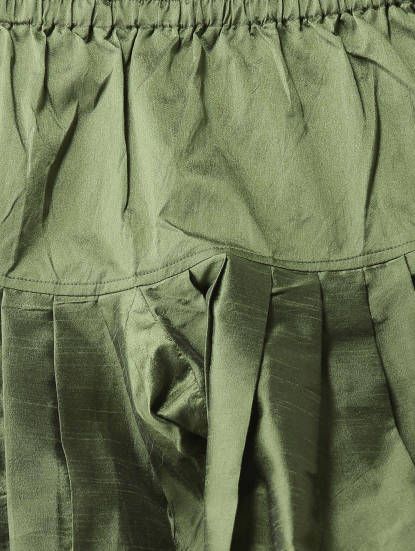 olive green dhoti kurta set - 17357043 - Zoom Image - 3