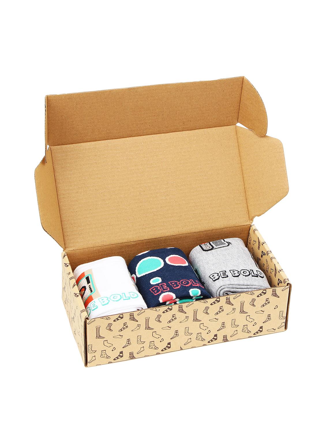 men pack of 3 printed above ankle length socks - 17403107 - Standard Image - 2